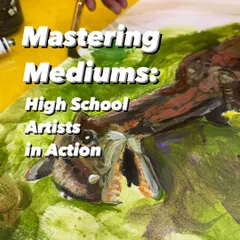 Mastering different mediums is key for a strong portfolio. This image shows a high school artist working on a detailed acrylic painting, demonstrating their ability to handle color, texture, and form.