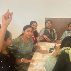 Educators at a 'Math from Scratch' professional development workshop actively participate in a game of Yonjuu. My goal is to empower teachers with hands-on strategies they can immediately bring back to their own classrooms, making math both fun and conceptually clear.