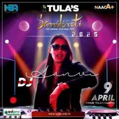 The official poster for my performance at Sanskriti 2025, the annual cultural fest of Tula's Institute. These events are a highlight of the academic year, and I bring the beats to match.