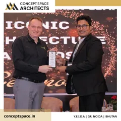 A proud moment for our team as Principal Architect Saleem Khan accepts the award for 'Excellence in Bespoke Interior Solutions' at the Architecture Reconnect Summit.