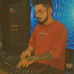 This piece of art shows me in my element, focused on the music. It's a cool, stylized version of my reality.