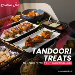 Transform your celebrations with our tandoori treats. This image showcases a platter of perfectly cooked tandoori appetizers, served with a selection of chutneys for an authentic taste.