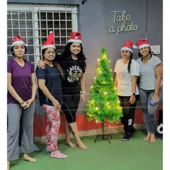 Getting into the Christmas spirit with the tribe. We love celebrating together, even if it's just with some Santa hats after a workout.