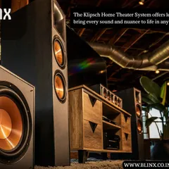 A closer look at a Klipsch home theater system. The combination of horn loaded tweeters for crisp highs and spun copper woofers for robust mids and lows brings every sound and nuance of your favorite movies and music to life.