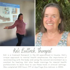 Meet Kali Buttrick, a licensed therapist specializing in trauma. A graduate of our 200-hour YTT, Kali returns to lead trainings on how to use yoga and nature as powerful tools for healing in clinical and therapeutic settings.