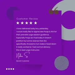 We are so thrilled for Neha. Her baby was in a breech position, and through specific yoga asanas, we were able to help turn the baby's head down, leading to a normal delivery. It shows the power of guided, knowledgeable practice.