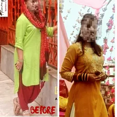This is what real progress looks like. This client transformed her health over five years by embracing sustainable lifestyle changes, not by following a crash diet. We worked together to build habits that fit into her life as a newlywed and working professional, proving that consistency is everything.