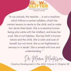A powerful quote from Dr. Maria Montessori that defines our role as teachers: we are sensitive guides armed with love, understanding, and faith in the child.
