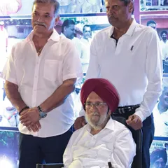 A historic moment celebrating our founder Shri Gurcharan Singh Ji's 90th birthday, with cricketing icon Kapil Dev and former Indian cricketer Madan Lal paying their respects. This is the respect our legacy commands.