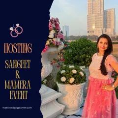 Here I am, ready to host the Sangeet and Mamera event for Kalp and Dishani. I specialize in understanding a couple's unique story and bringing it to life on stage, making the celebration deeply personal.