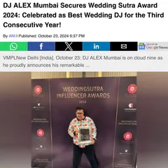 The Lokmat Times covering the Wedding Sutra Award win. This award is a reflection of the trust my clients place in me to make their biggest day memorable.