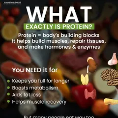 What exactly is protein? It's the body's building block, crucial for boosting metabolism, aiding fat loss, and helping with muscle recovery. Many people, especially vegetarians, don't get enough.