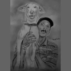 A commissioned pencil portrait capturing the special bond between a man and his beloved dog. I love drawing pets and the people who love them.
