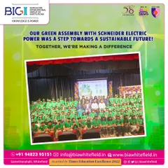 Our students participated in a 'Green Assembly' conducted by Schneider Electric, learning about sustainability and renewable energy. This event inspired our community to take meaningful steps towards a more eco-friendly future.