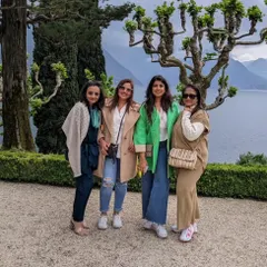 Half of our all-girls team in this frame, taking a moment to enjoy the beautiful location in Lake Como. We are a team of mothers and professionals who work tirelessly to bring dream weddings to life.