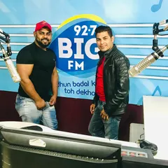 Posing with RJ Shahnawaz at the 92.7 Big FM studio after our engaging on-air conversation.