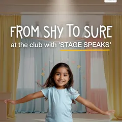 Our 'Stage Speaks' program is designed to help children go from shy to sure. We create a supportive environment where every child gets a chance to be in the spotlight and build the confidence to express themselves.