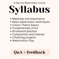 Here’s the syllabus for my watercolor basics course. We cover everything from materials and color theory to composition and completing three full painting projects together.