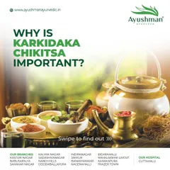 This image, featuring traditional Ayurvedic herbs and vessels, poses the question of why Karkidaka Chikitsa is important. It serves as an introduction to the deep-rooted science behind this essential monsoon therapy.