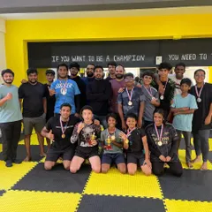 This is my team after a great in-house jiu-jitsu competition. I believe success comes from teamwork. Seeing students of all ages, from our youth program to adults, earning medals and growing together is what makes me proud.