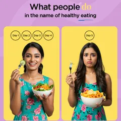 Many people approach "healthy eating" with an all-or-nothing mindset, eating salads for four days and then crashing with a bowl of fries on the fifth. This cycle isn't sustainable or truly healthy.