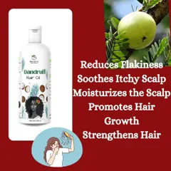 My Dandruff Hair Oil is a targeted treatment to soothe an itchy scalp and reduce flakiness. It uses the power of amla and other herbs to moisturize the scalp and strengthen hair.