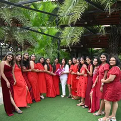 A beautiful memory from our graduation day for Batch 15. The bond we build during the course is special. I am so proud to see my students, dressed in red, celebrating their hard-earned success together as a team.