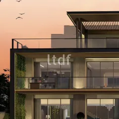 Geometry, textures, and the golden light of sunset come together in harmony on this modern facade. The design feels structured yet soulful, where luxury is not loud, but quietly precise. The vertical garden adds a touch of biophilic softness to the strong lines.