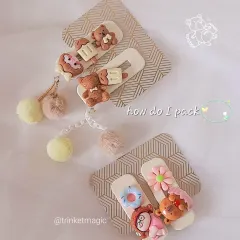 This image shows how I pack my hair clips, ready to be gifted. Each pair comes on a cute backing card, making them an extra special present.