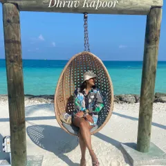 A printed co-ord set is my vacation uniform. This one was perfect for a beach holiday, worn here with a simple hat and flip-flops.