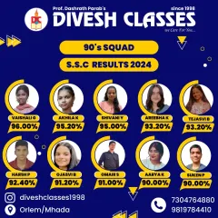 Presenting the '90's Squad' from our SSC Results 2024. Each student here has crossed the 90% milestone, showcasing the consistent high performance we cultivate at our Orlem and Mhada branches.