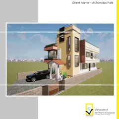 A different angle of the 'Patil's Villa' design, showcasing the side elevation and window placements. We ensure every view of the house is well-composed and contributes to the overall aesthetic.