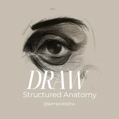 To draw well, you must first understand the form. This detailed sketch of an eye shows our focus on structured anatomy, teaching students to see and render the complexities of the human form before jumping to shading.