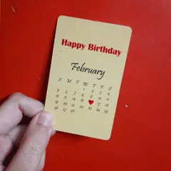Here is the back of the card, showing the custom calendar option. It's a simple and beautiful way to highlight an important date.