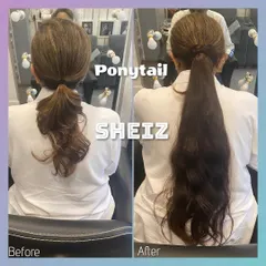 For a quick and dramatic style change, we offer ponytail extensions. This shows how our 100% real hair ponytail adds instant length and volume for a glamorous look without any long-term commitment.