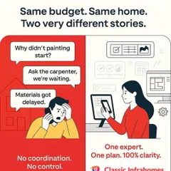 I understand the stress of a poorly managed project. This graphic shows the difference between the typical chaos of coordinating multiple vendors and my streamlined, single-point-of-contact approach that guarantees clarity and control from start to finish.
