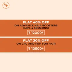 We offer special packages for our most popular hair restoration treatments. This includes flat discounts on our Advanced Hair Boosters and GFC/PRP for hair, making consistent treatment more accessible.