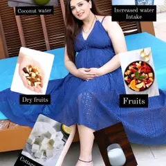 A healthy pregnancy starts with the right nutrition. This image shows some of the simple, nutrient-dense foods I included in my own daily diet, like fresh fruits, paneer, and dry fruits, to ensure both my baby and I were healthy.