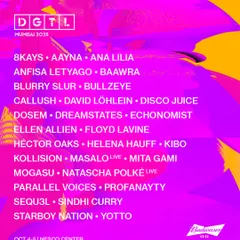 The lineup for DGTL India. It's always a pleasure to be part of this massive festival with a well curated lineup and an amazing team.