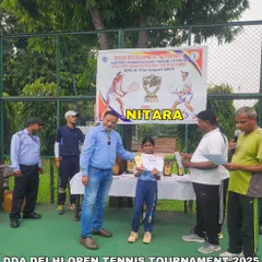 Our player Nitara at the DDA Delhi Open Tennis Tournament. She secured 4th place in the Girls U-8 category, showing great fighting spirit. Every tournament is a chance to learn and grow.