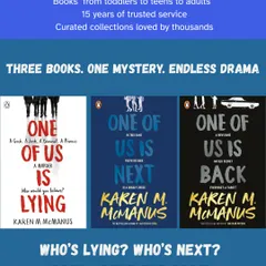 Secrets, lies, and murder. The complete "One of Us is Lying" series by Karen M. McManus is an unmissable, page-turning YA thriller. Binge the entire trilogy to find out who's lying and who's next.