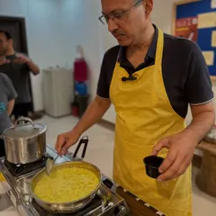 A student learns to prepare a delicious and healthy dish during our Satvic Cooking Workshop. We believe that the right diet is a cornerstone of a yogic life.