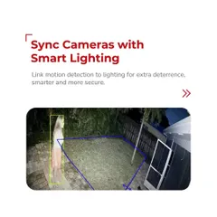 Enhance your security by syncing cameras with smart lighting. This image demonstrates how motion detection can trigger lights, providing an extra layer of deterrence for your property.