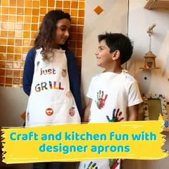 Craft time is even more fun with custom aprons! Kids can decorate their own designer aprons with handprints and drawings, making them perfect for all our messy activities.