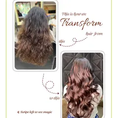 We believe in the power of a great hair transformation. This before-and-after shows how we took hair from dull and undefined to vibrant and full of life with strategic coloring and styling.