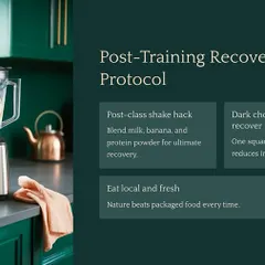 Your post-training recovery is critical. A simple protein shake can help your muscles repair, while a small piece of dark chocolate can reduce inflammation. Always prioritize fresh, natural food.