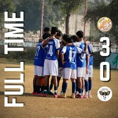 A decisive 3-0 victory. This full-time graphic celebrates a dominant performance by our team in the RF Youth Sports league.