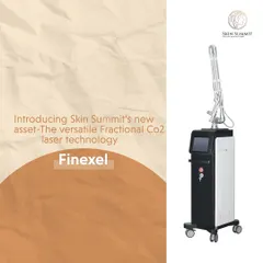 Investing in the right technology is key to delivering the best results. This is our Finexel Fractional CO2 laser machine. It is a versatile and powerful tool we use for skin resurfacing, scar revision, and pore tightening, ensuring effective and long-lasting outcomes.