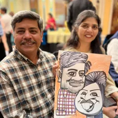 A couple from the Sheraton event, happy with their portrait.