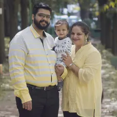 A beautiful family portrait taken among the trees. I guide families into natural poses that feel comfortable and result in timeless photos you'll be proud to display.
